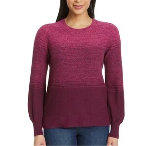 💜 Gloria Vanderbilt Magenta Ombré Knit Sweater – Medium – New With Tags